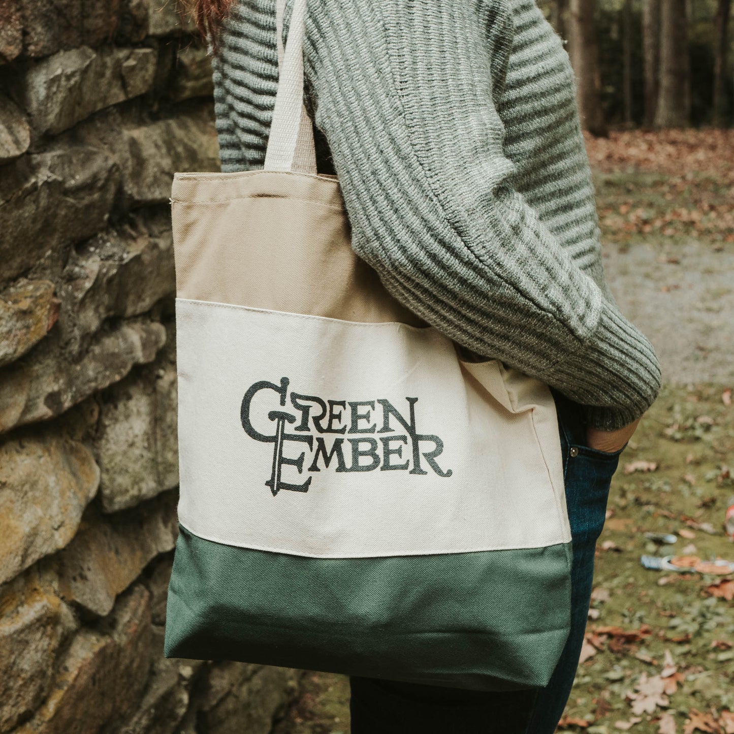 Green Ember Canvas Tote Bag